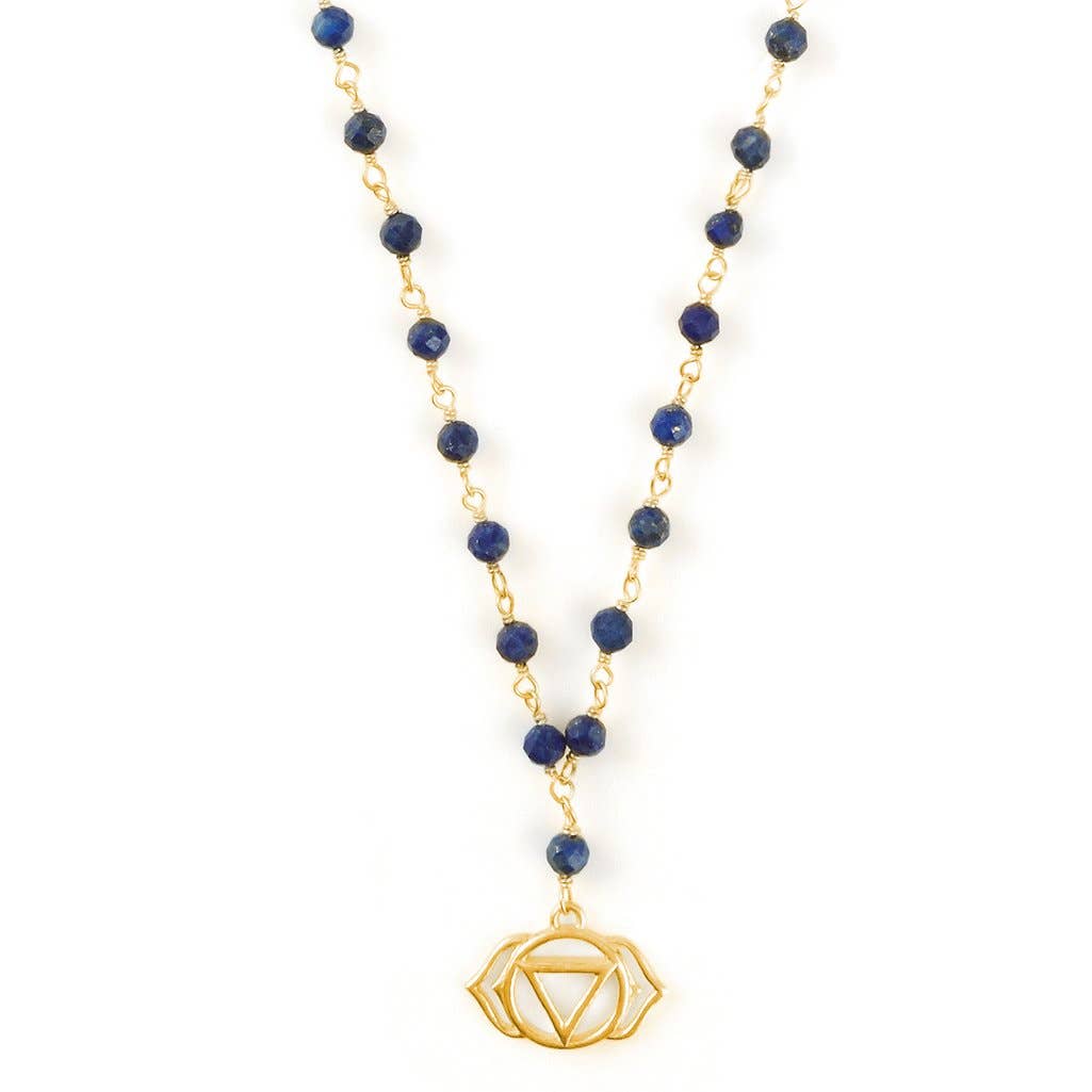 Sterling Silver Lapis Lazuli Third Eye Chakra Necklace