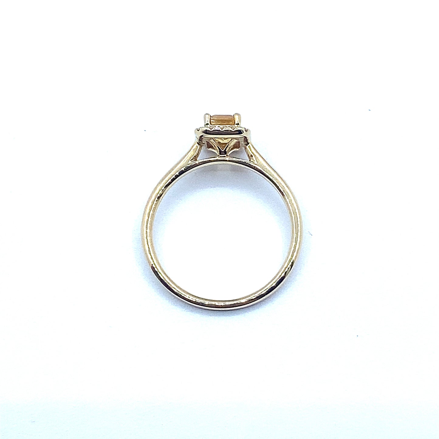 Citrine and Diamond Halo, 9ct Yellow Gold Ring