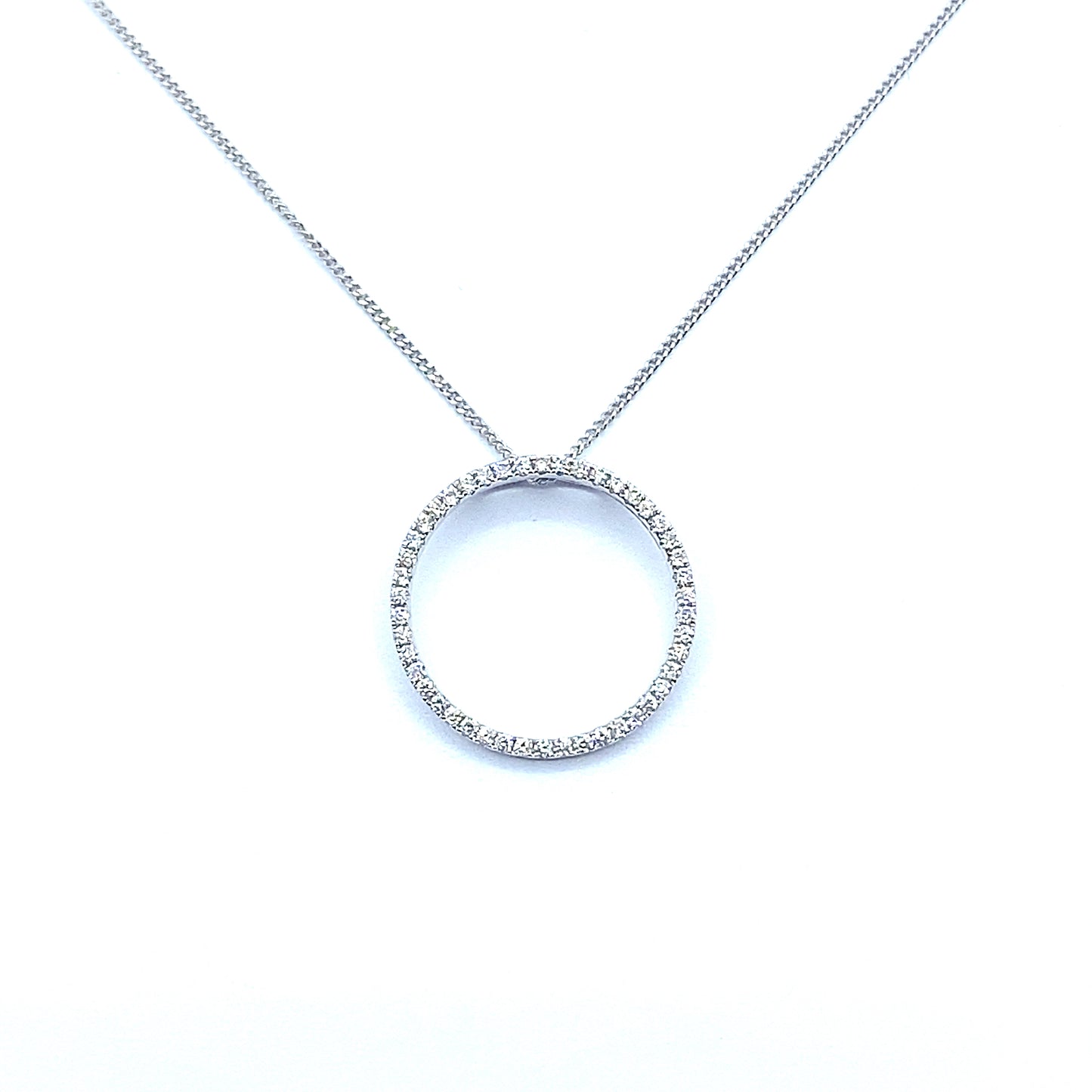 Diamond "Polo Mint" Pendant in 18ct White Gold