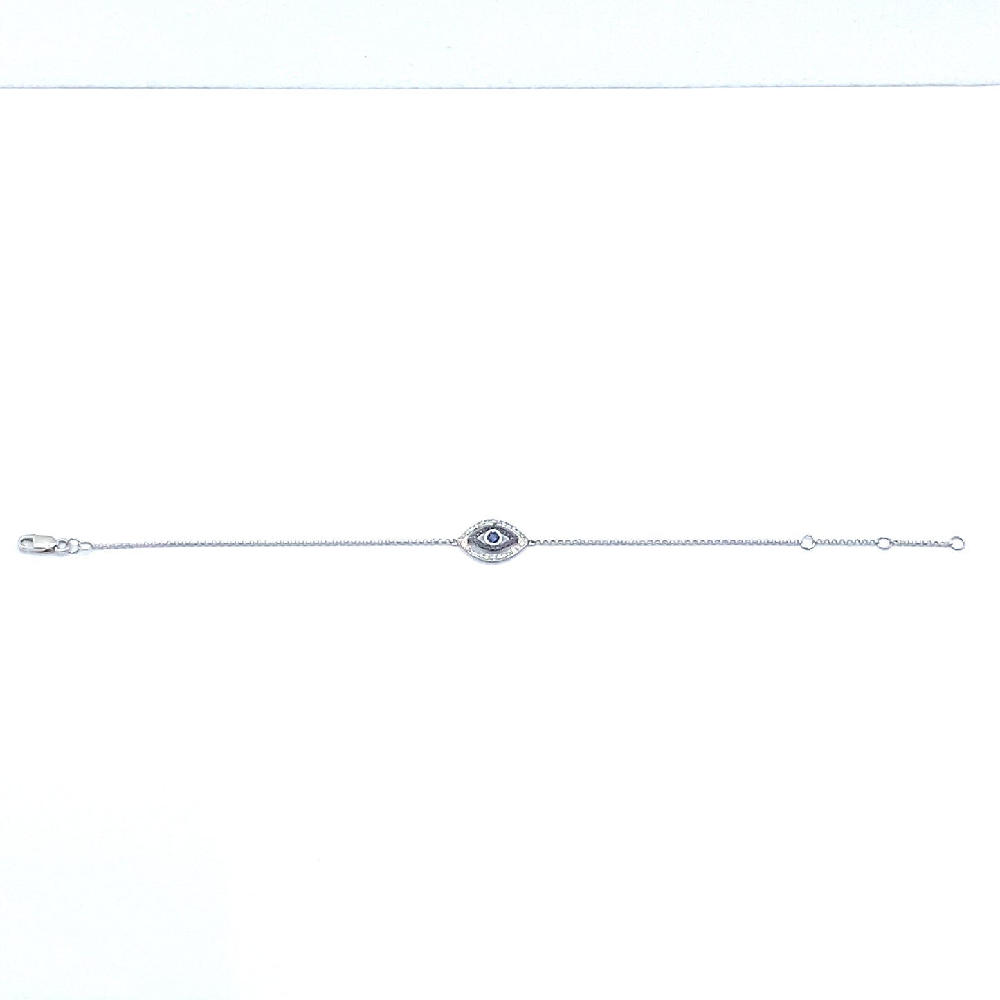 Evil (or Lucky) Eye Diamond, Sapphire, 18ct White Gold Bracelet