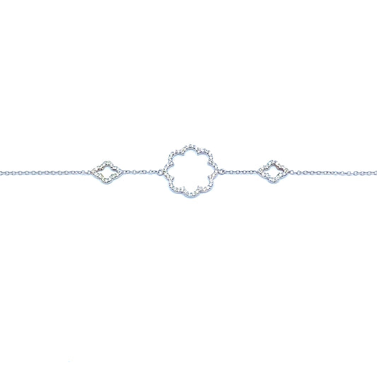 Diamond Clover 18ct White Gold Bracelet