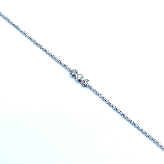 Trilogy Diamond 18ct White Gold Bracelet