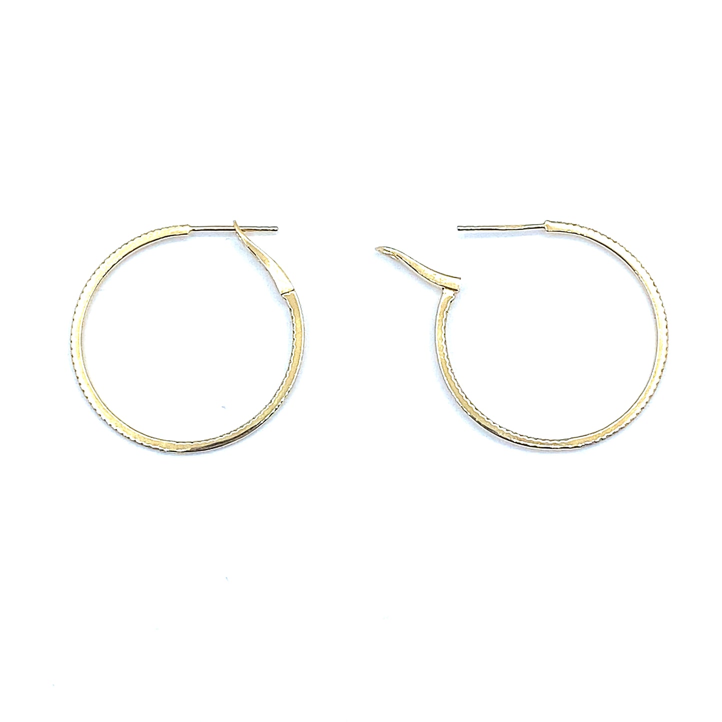 Large In-And-Out Diamond Set, 18ct Gold Hoop Earrings