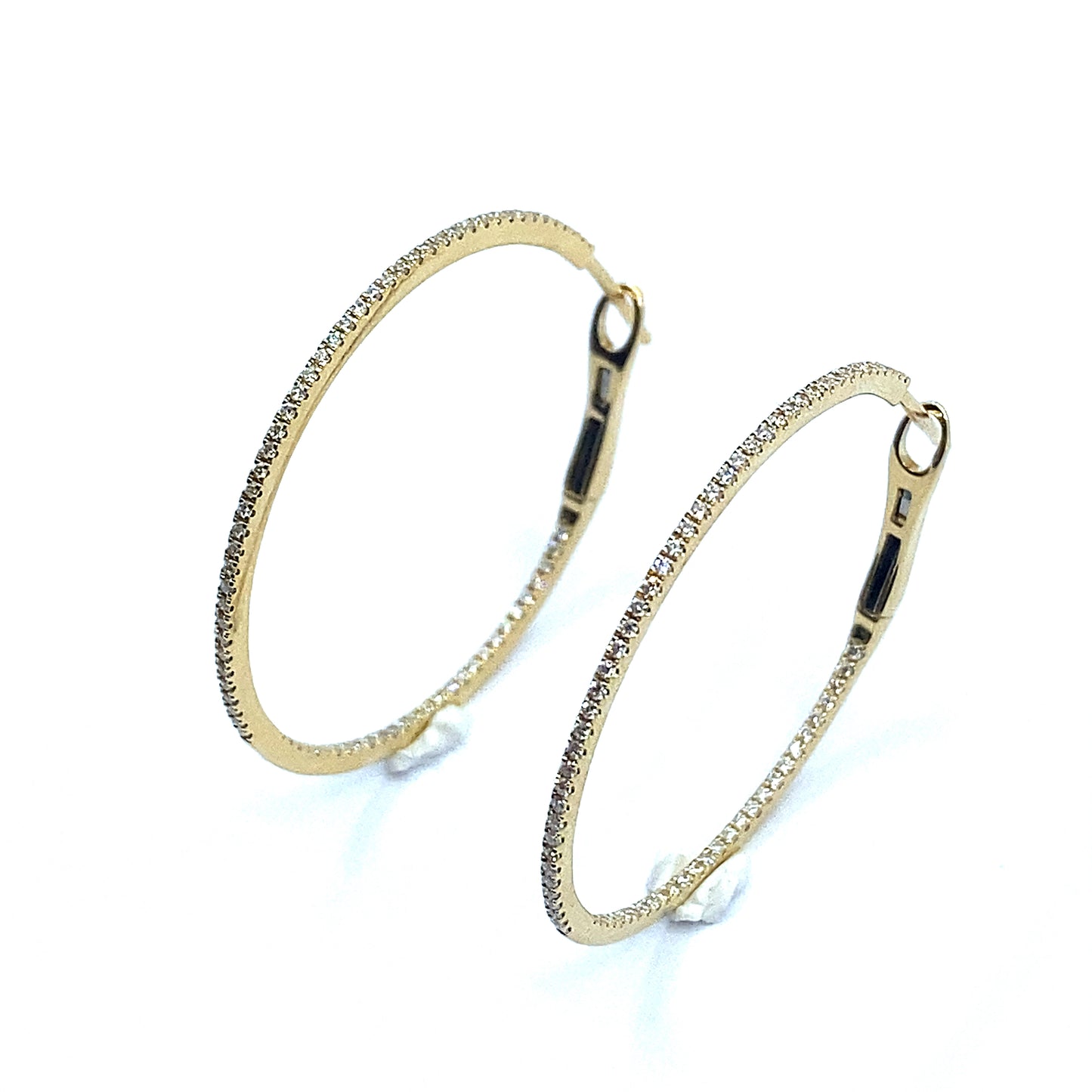 Large In-And-Out Diamond Set, 18ct Gold Hoop Earrings