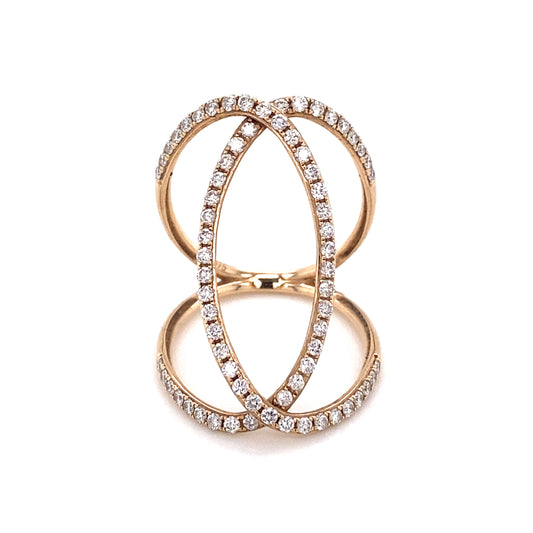 Diamond Double C Interlocking Ring