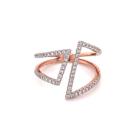 9ct Rose Gold 'Daphne' Angular Diamond Ring