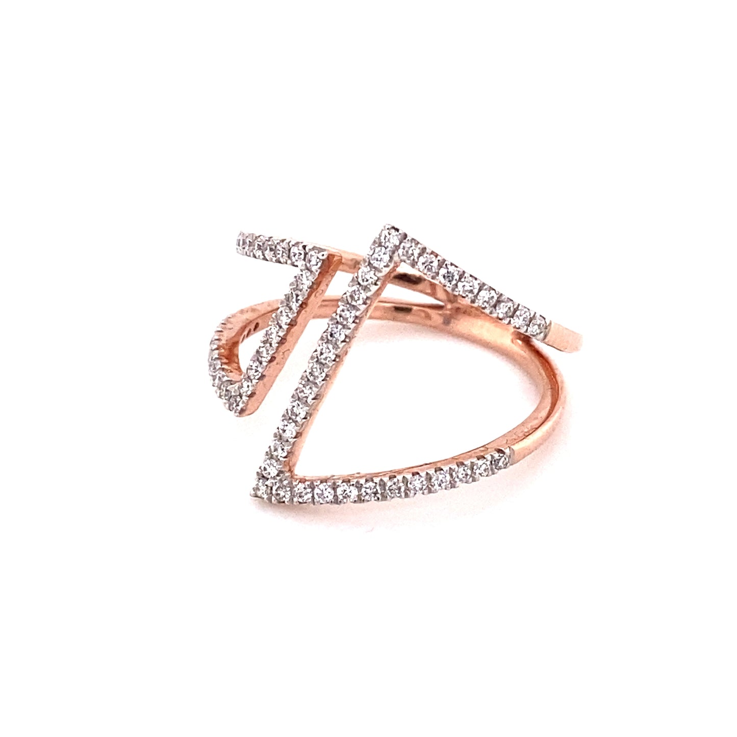 9ct Rose Gold 'Daphne' Angular Diamond Ring