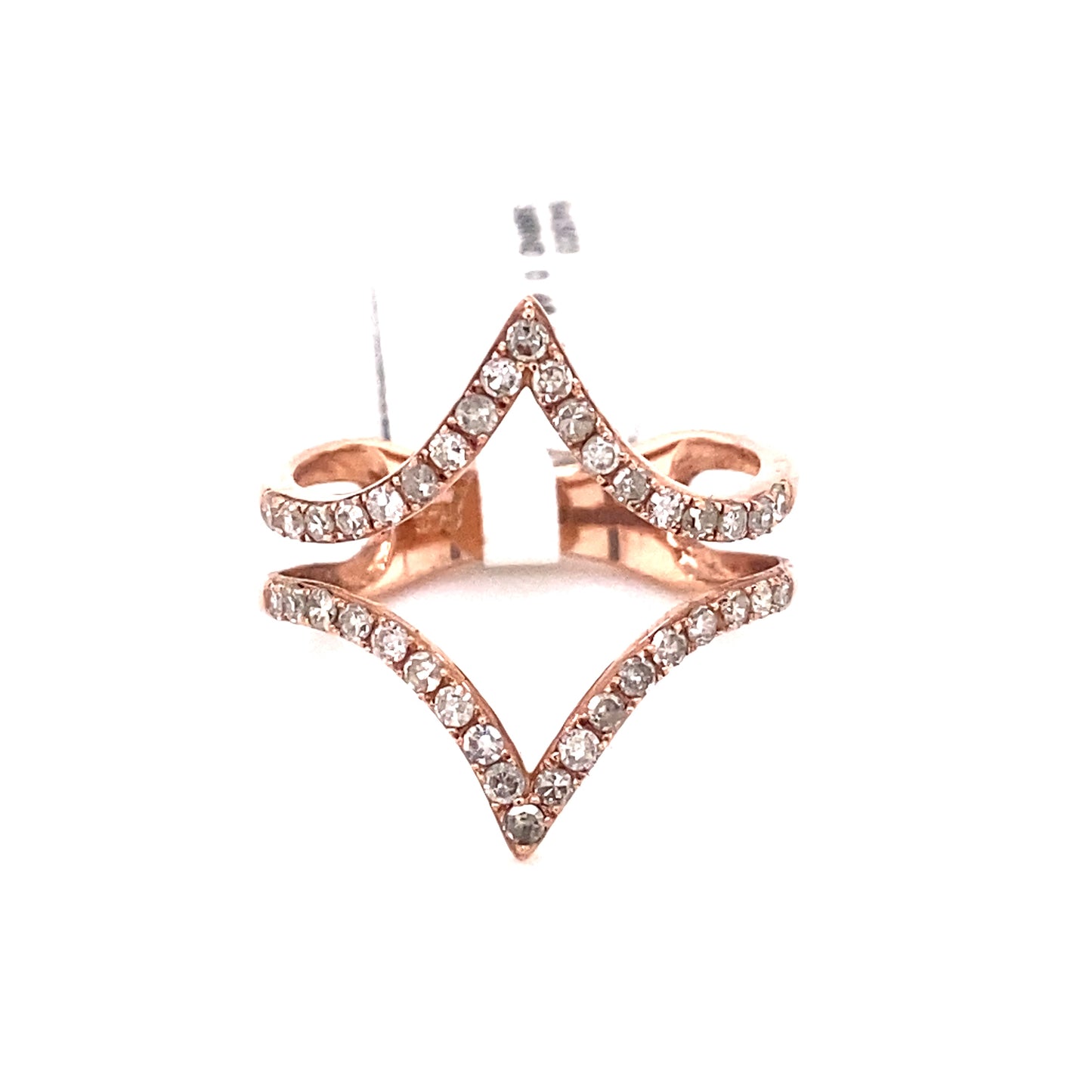 9ct Rose Gold 'Estelle' Chevron Diamond Ring