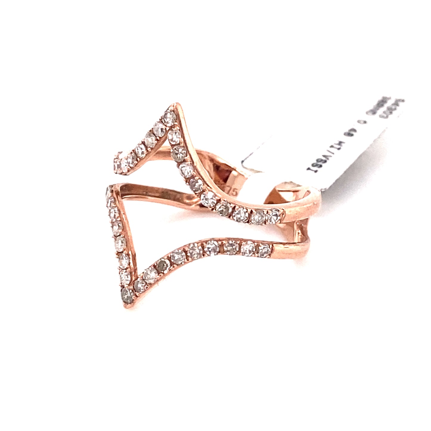 9ct Rose Gold 'Estelle' Chevron Diamond Ring