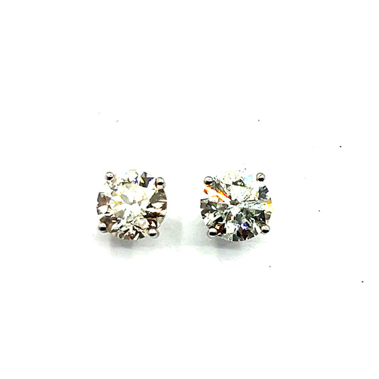 3.00ct Natural Diamond Round Brilliant Cut Earrings in White Gold