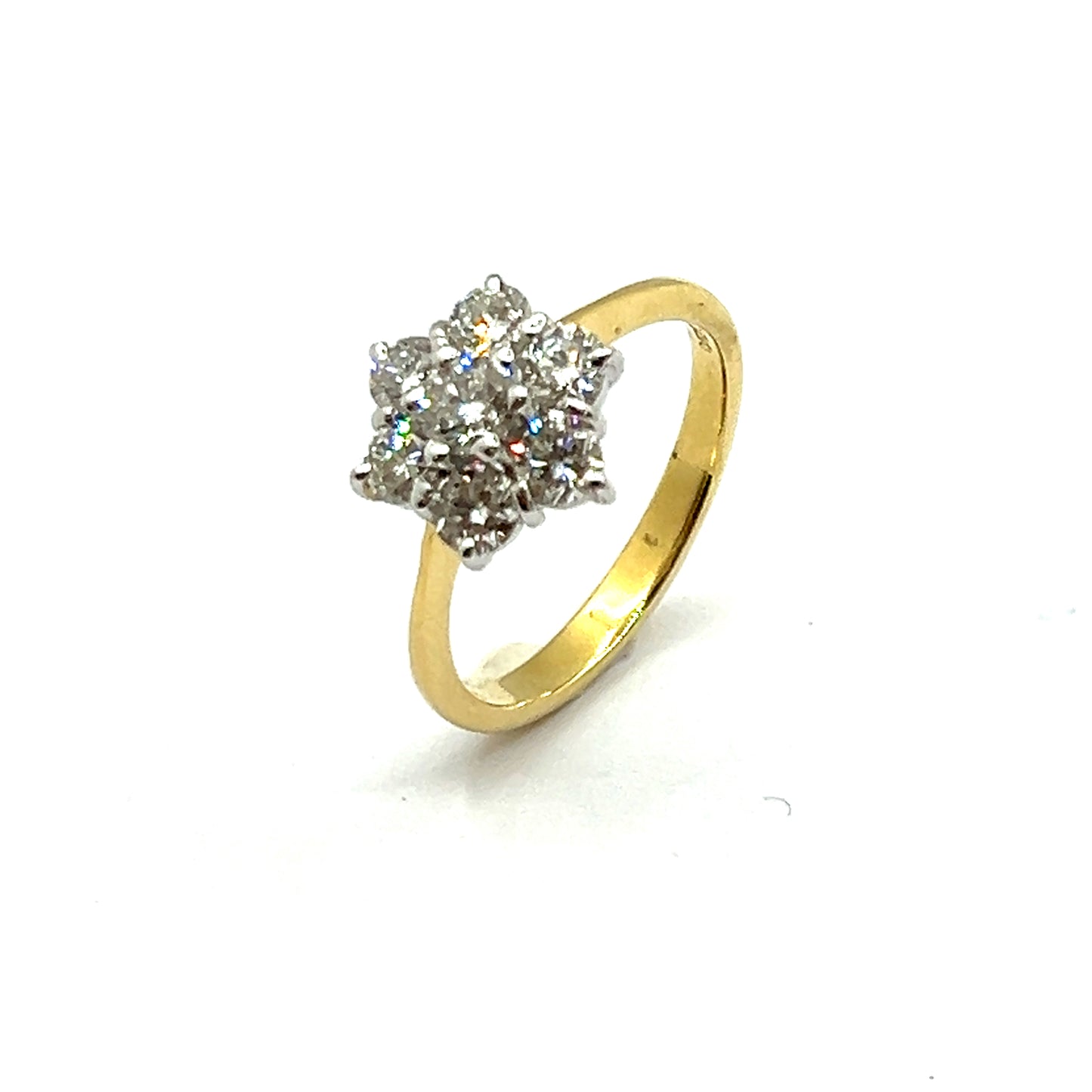 18ct Yellow Gold Diamond Vintage-Style Flower Engagement Ring