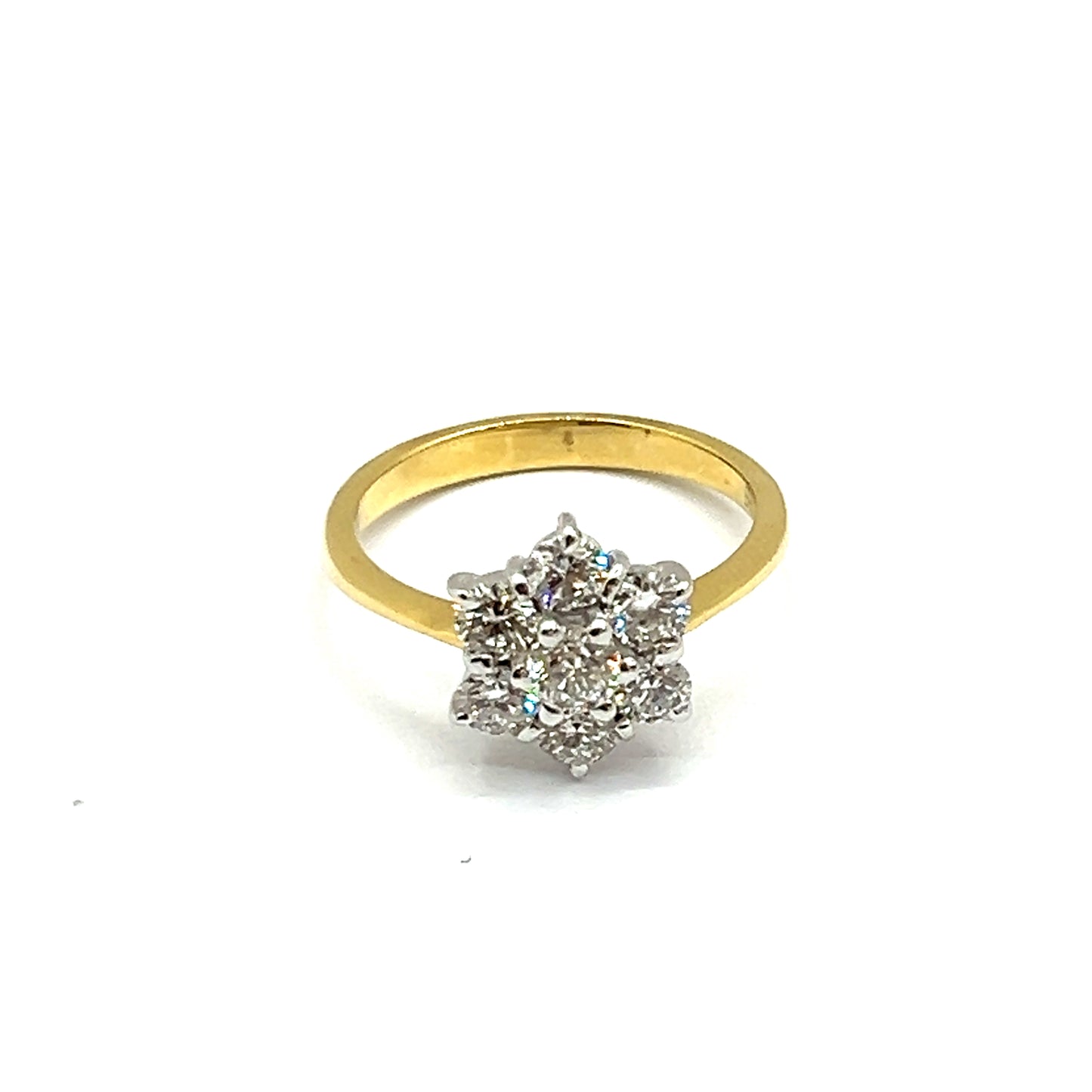 18ct Yellow Gold Diamond Vintage-Style Flower Engagement Ring