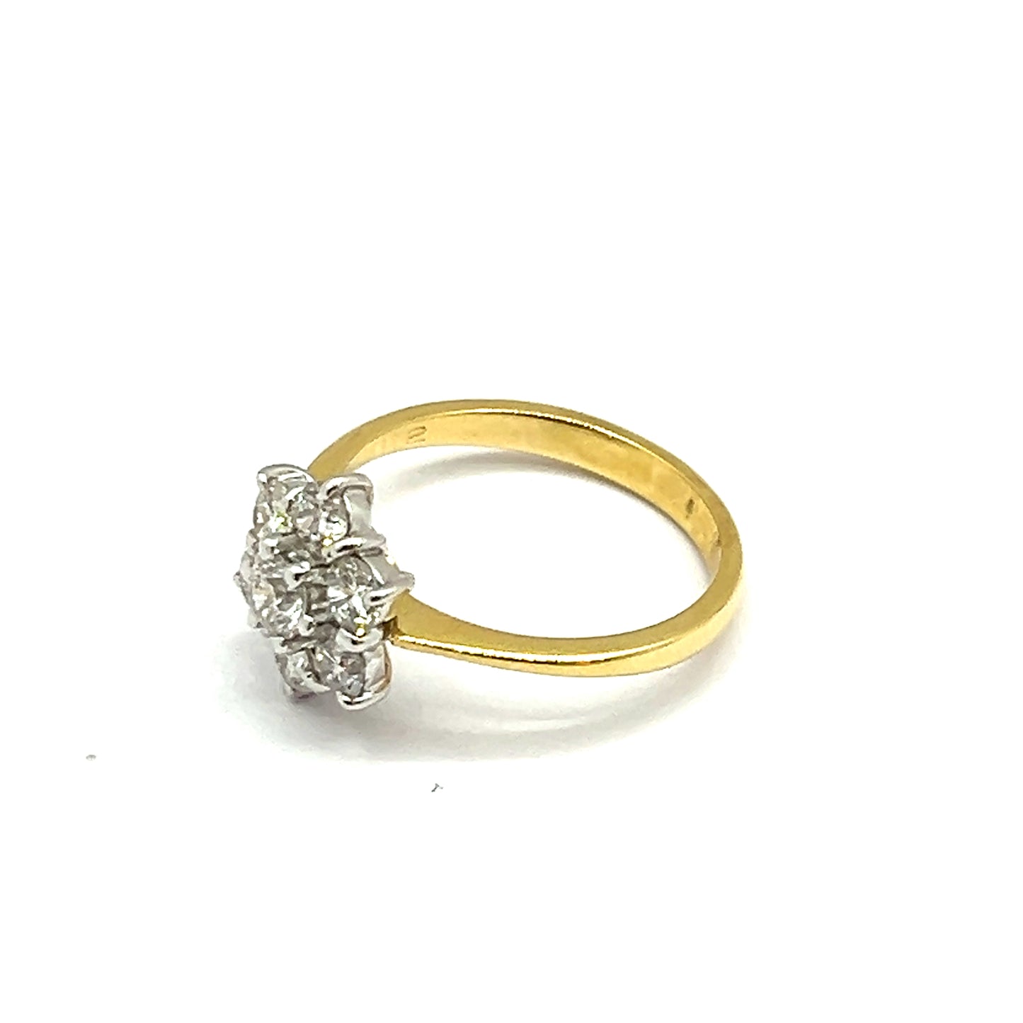 18ct Yellow Gold Diamond Vintage-Style Flower Engagement Ring