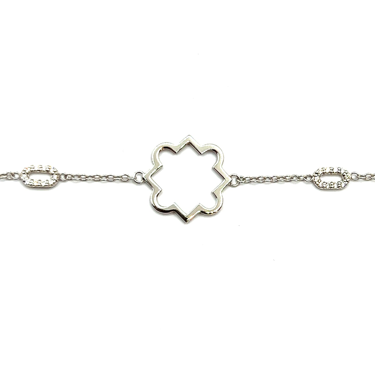 18ct White Gold and Diamond Fancy Shape Bracelet