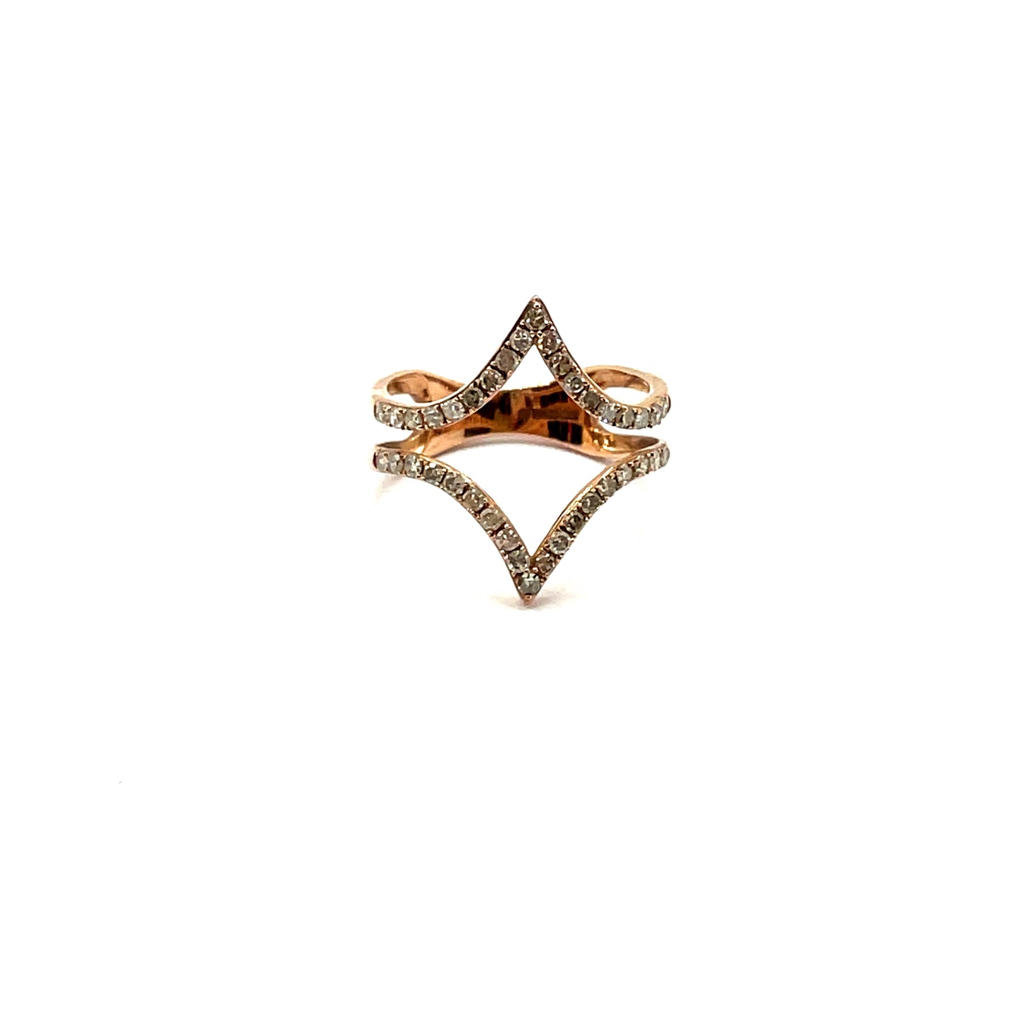 9ct Rose Gold 'Estelle' Chevron Diamond Ring