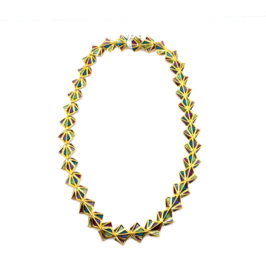 Clara 925 Gold Plated With Coloured Enamel Necklace