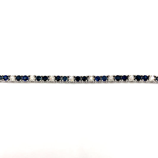 18ct White Gold Sapphire And Diamond Bracelet 'Charlotte'