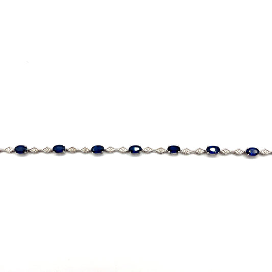 9ct White Gold Sapphire And Diamond Bracelet 'Celeste'