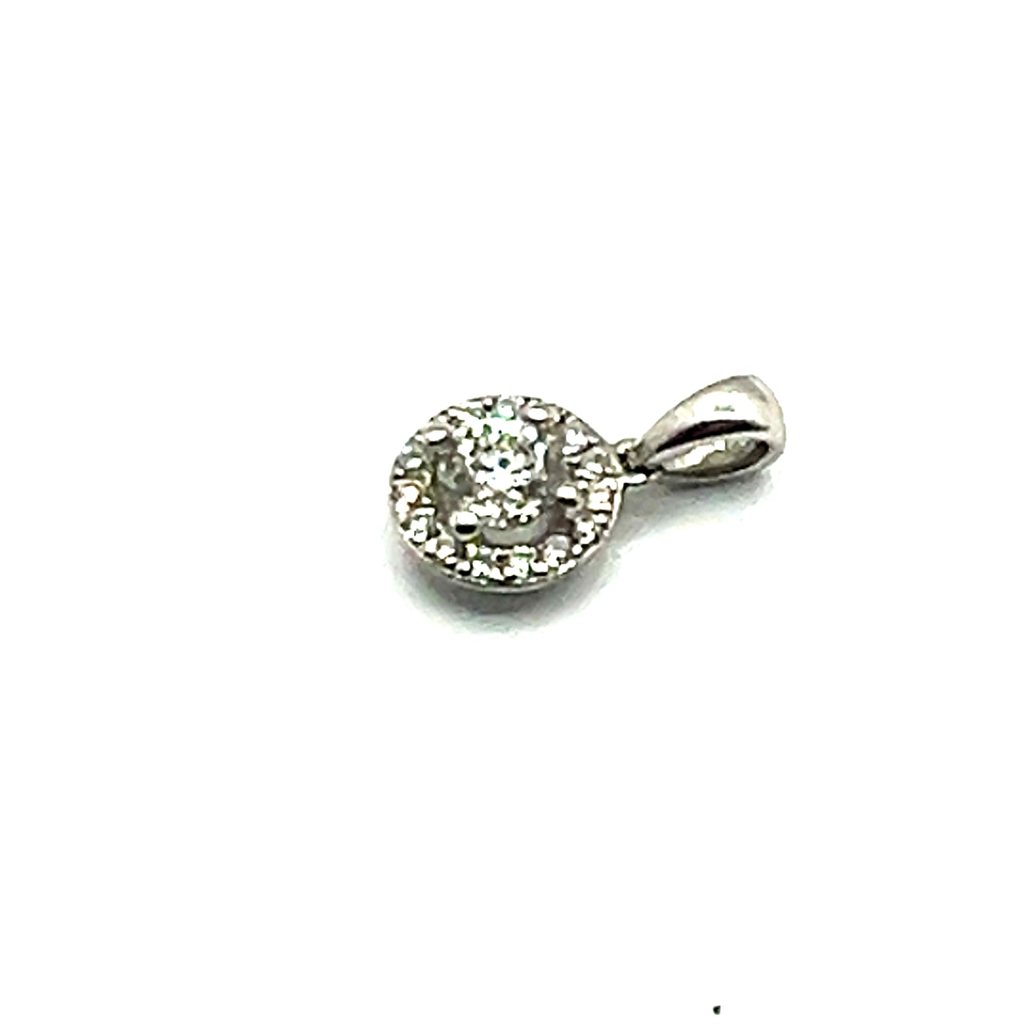 0.32ct Round Brilliant Natural Diamond Halo Pendant in 18ct White Gold