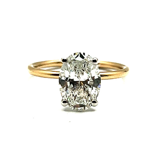 2.05ct LG Diamond Oval Cut Ring in 9ct Yellow and White Gold