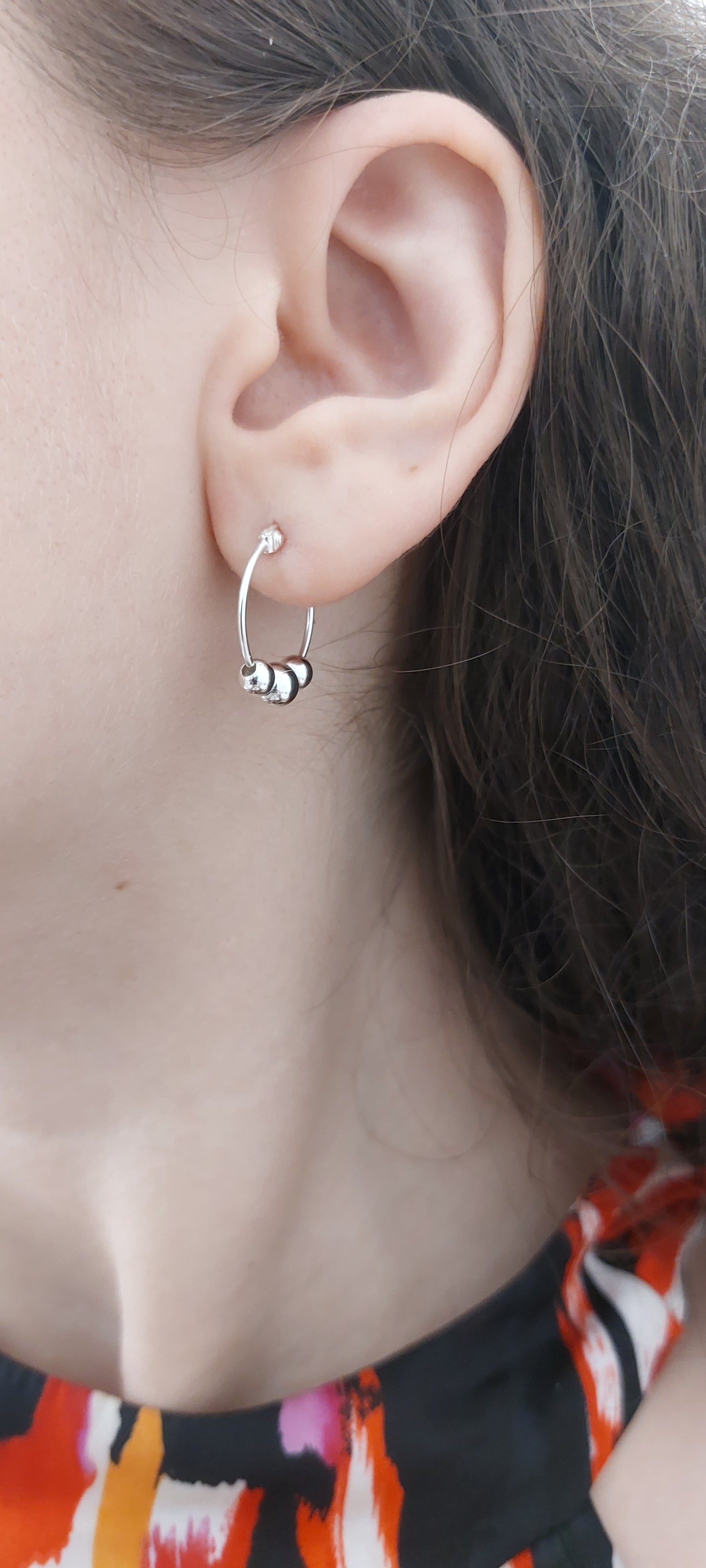 Sterling Silver "Bali" Ball Sleeper Earrings