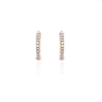 9ct Yellow Gold Diamond Hoop Earrings