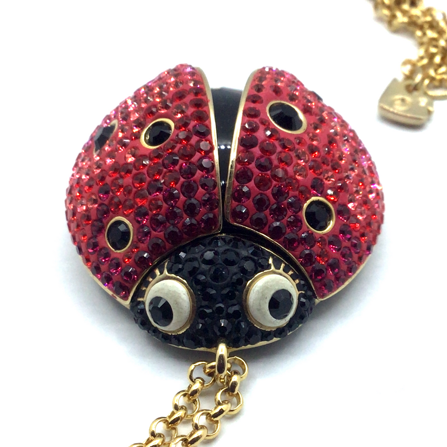 Swarovski Lady Bird pendant and necklace brass Gold plated