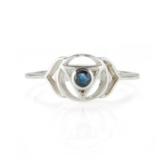 Third Eye Chakra Sapphire & Sterling Silver Ring