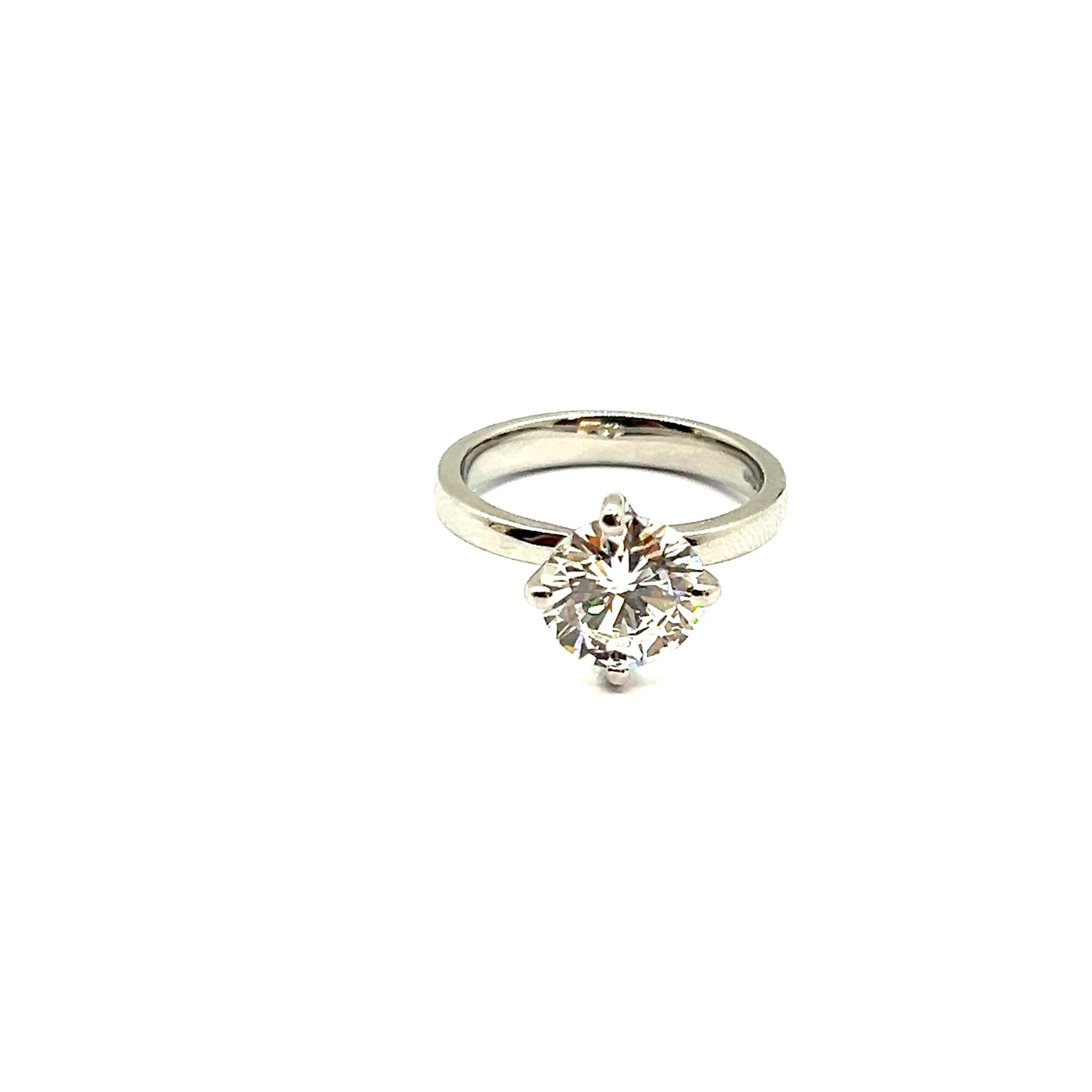 2.06ct Four Twist Prong Platinum Round Brilliant Cut Diamond Engagement Ring (VS1, I Colour)