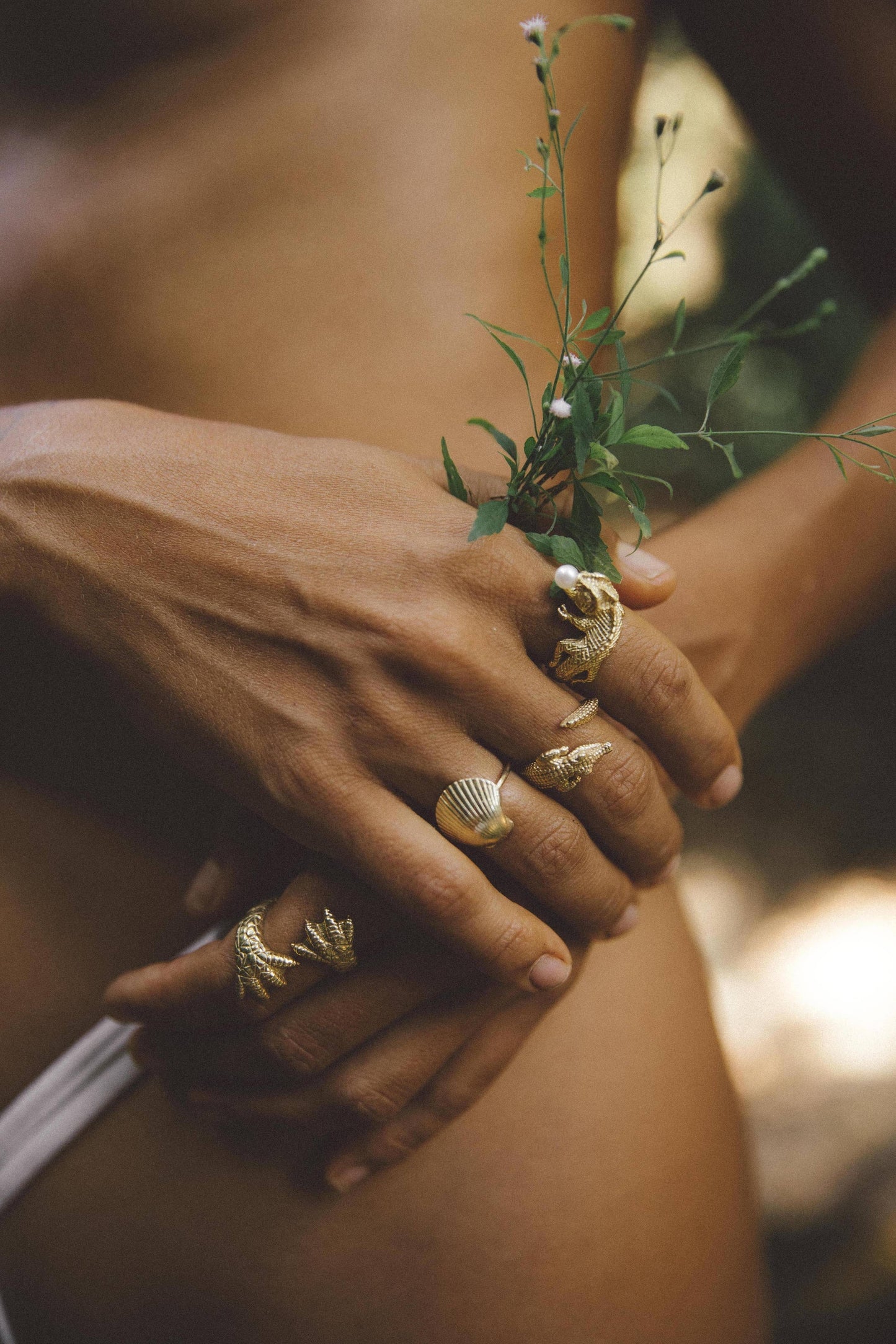 Sterling Silver Gold Plated Chameleon Ring