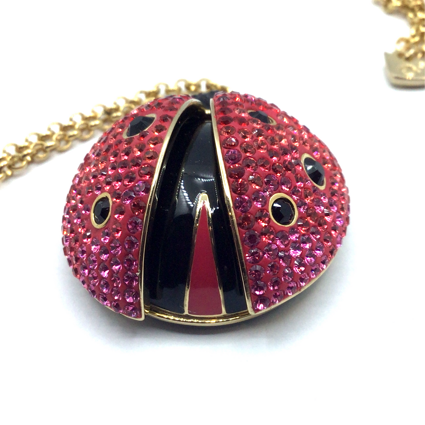 Swarovski Lady Bird pendant and necklace brass Gold plated