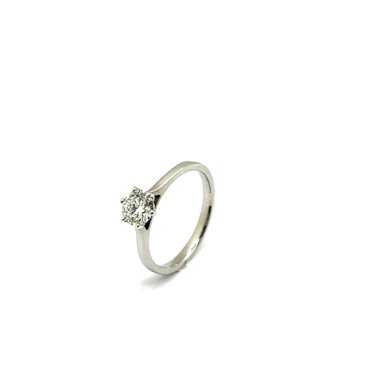 0.70ct 6-Prong Diamond Solitaire 9ct White Gold Engagement Ring