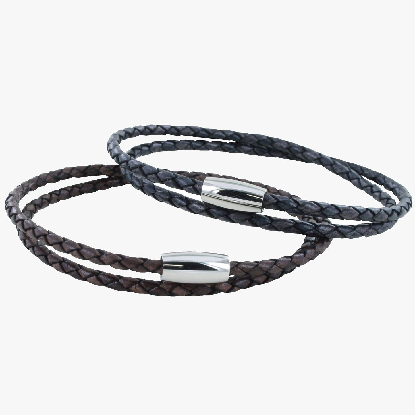 Ranger Fine Black Leather Double Wrap Bracelet