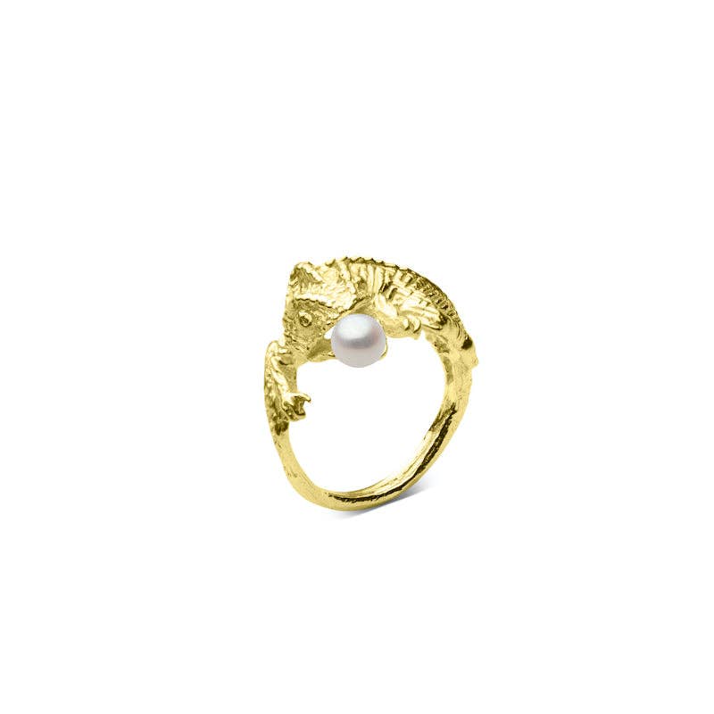 Sterling Silver Gold Plated Chameleon Ring