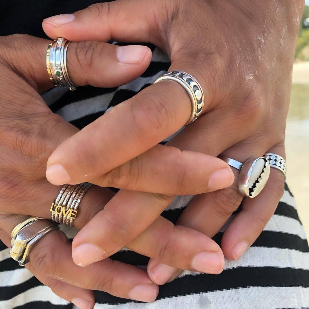 Sterling Silver "LOVE IN A SPIN" Stacking, Spinning Ring