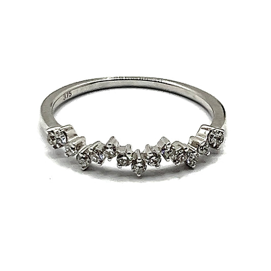 Dainty Zig-Zag Diamond Eternity Band in 9ct White Gold