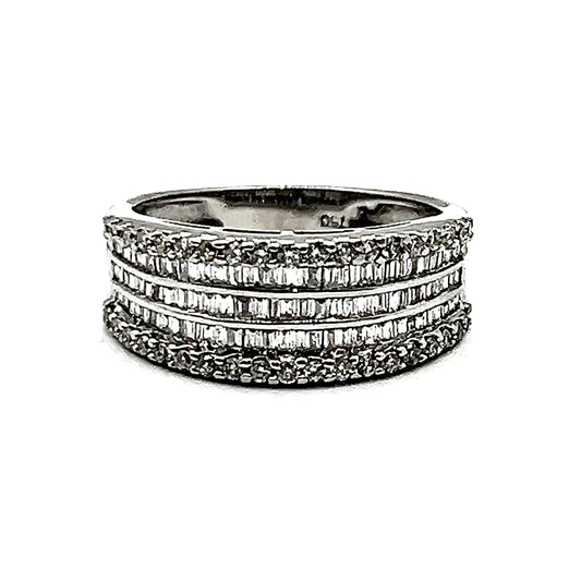 Five-Row Diamond Eternity Band in 18ct White Gold