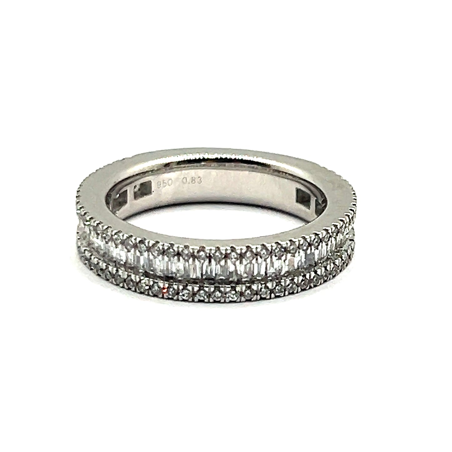 Triple-Row Baguette Lab Grown Diamond Eternity Ring in Platinum