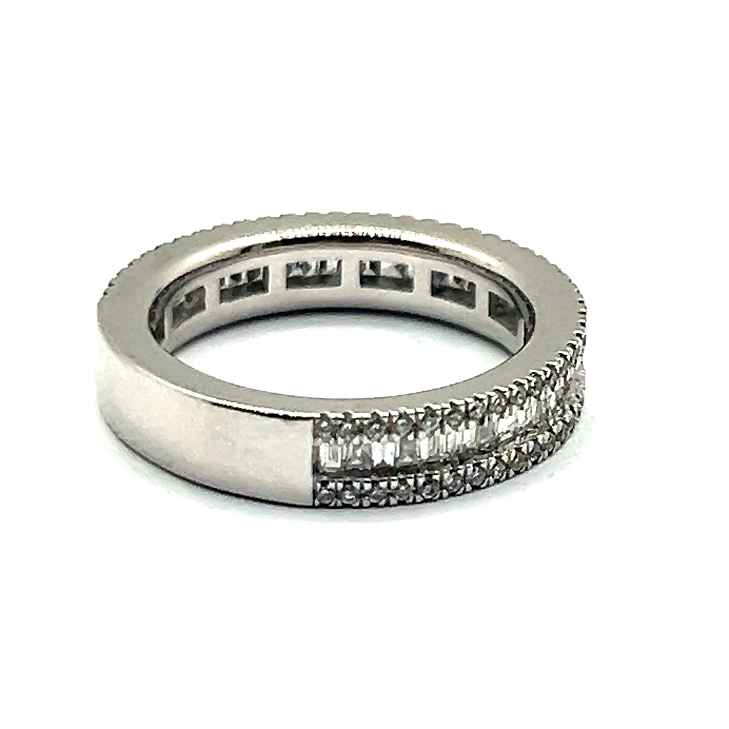 Triple-Row Baguette Lab Grown Diamond Eternity Ring in Platinum