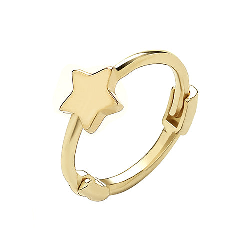 9ct Yellow Gold Cartilage, Star Hoop Earring