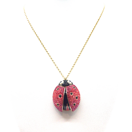 Swarovski Lady Bird pendant and necklace brass Gold plated