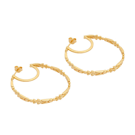 Large Firework 22ct Gold Vermeil Hoop Earrings