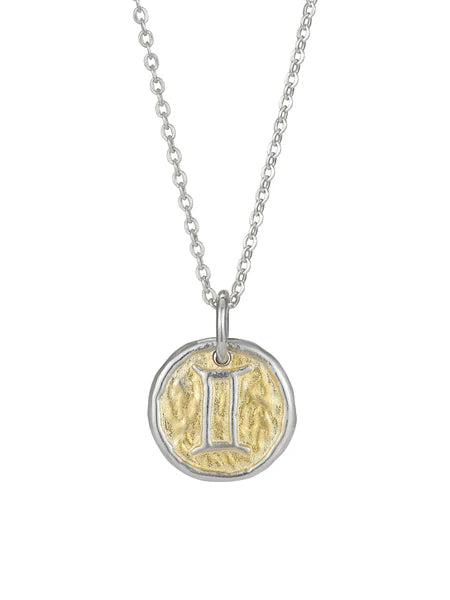 Gemini 925 with Detailed Gold Plated Centre Pendant Necklace