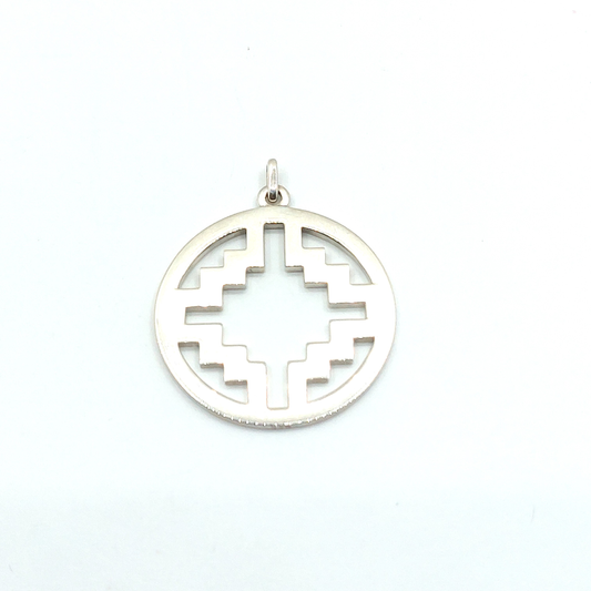 Zig Zag LLL Disc Pendant Silver