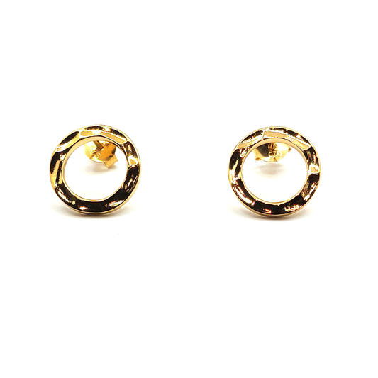 Circle Studs Sterling Silver, 18ct Yellow Gold Plated