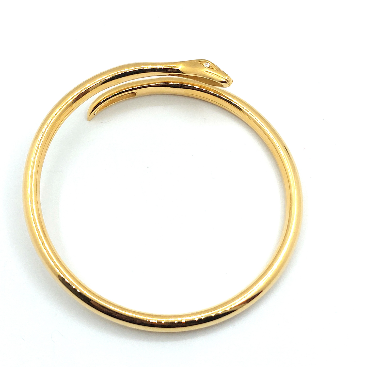 18ct Gold Vermeil Swarovski Crystal Snake Bangle