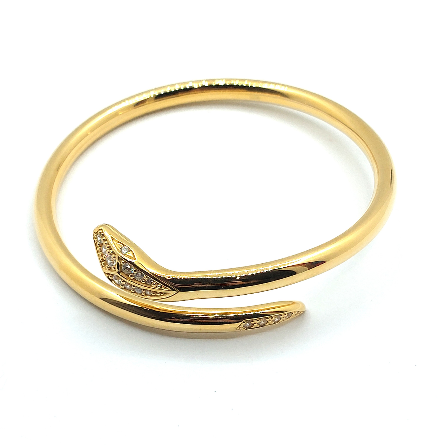 18ct Gold Vermeil Swarovski Crystal Snake Bangle