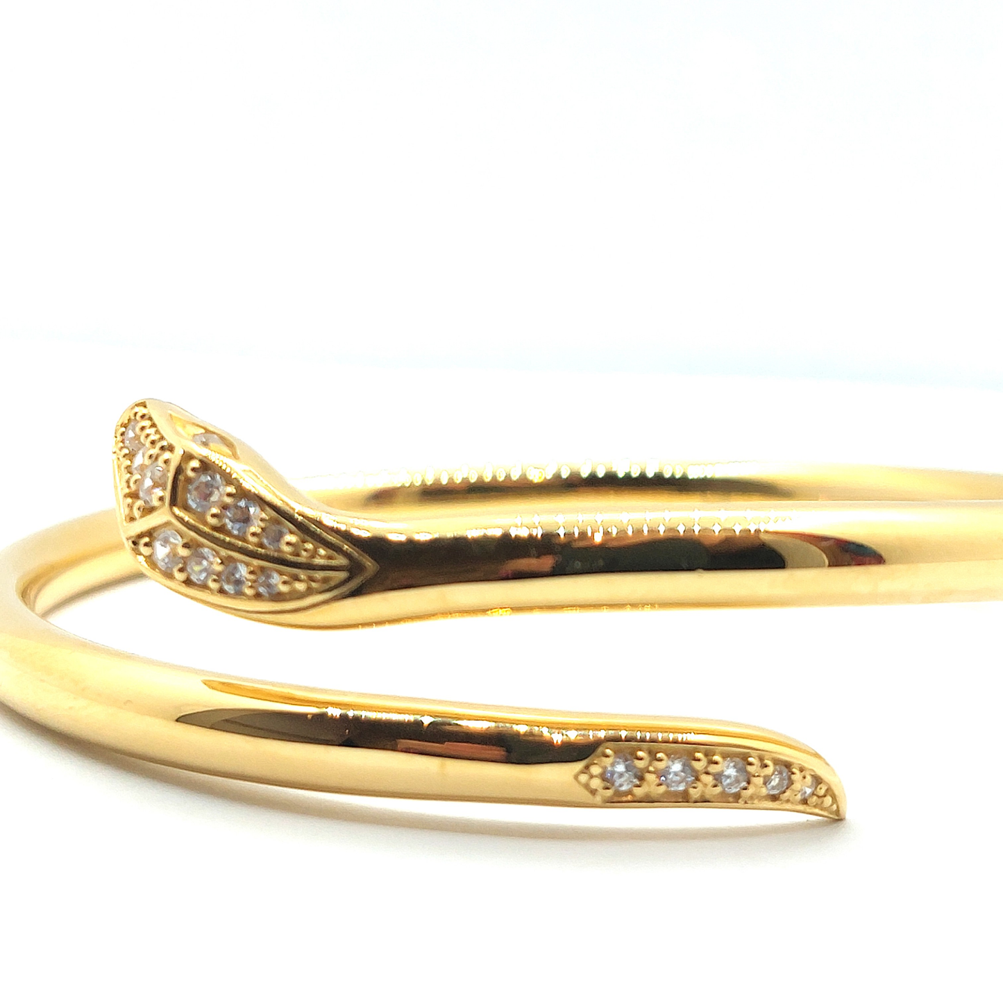 18ct Gold Vermeil Swarovski Crystal Snake Bangle