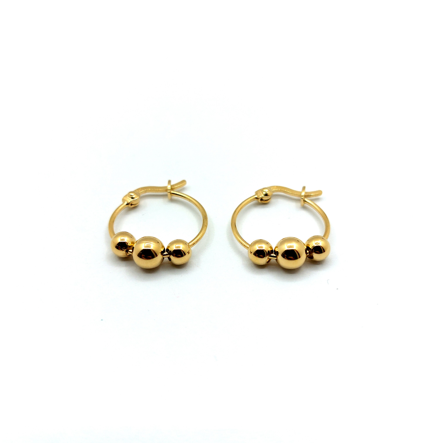 18ct Gold Plated Sterling Silver "Bali" Ball Sleeper Earrings