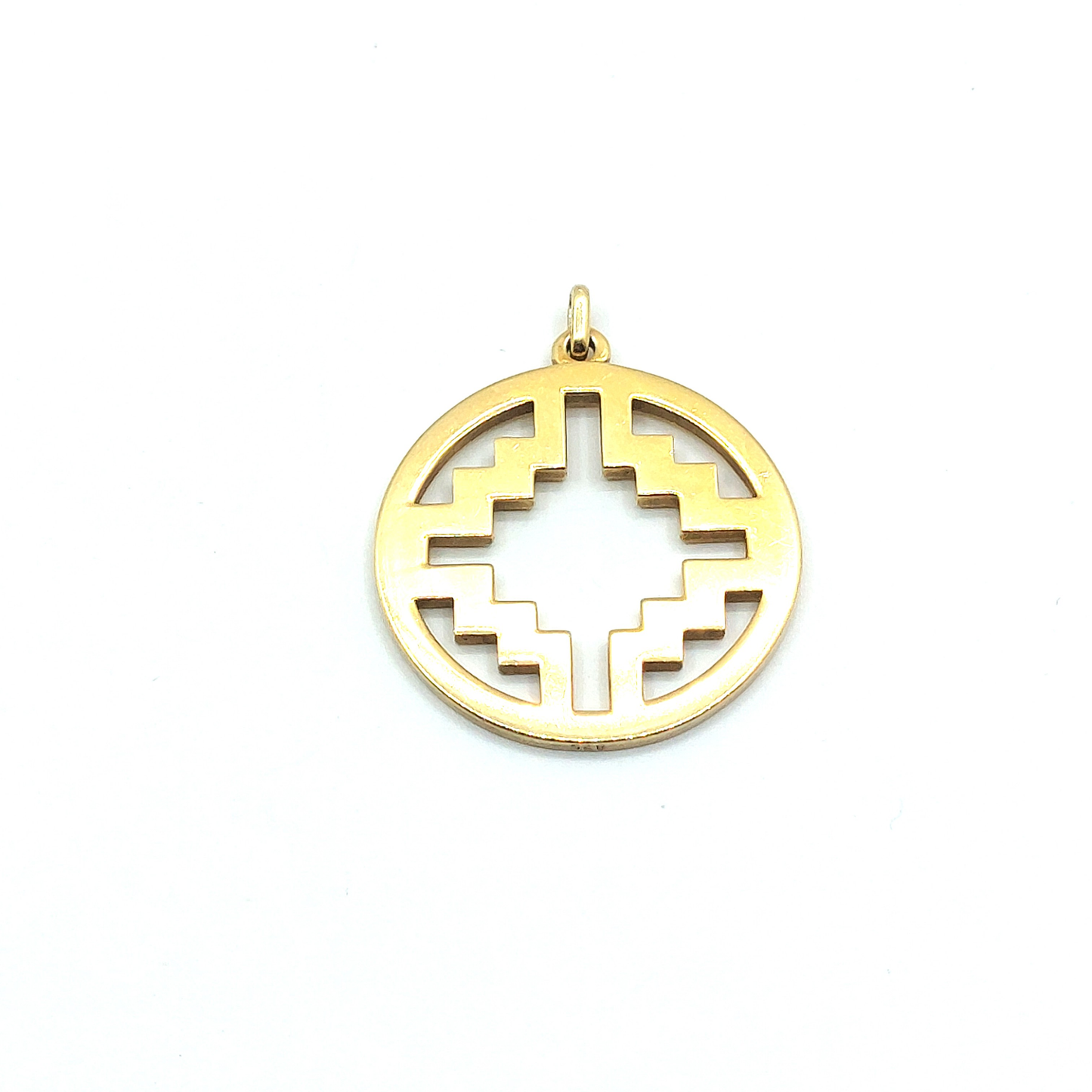 Geometric Design 18ct Gold Plated Disc Pendant